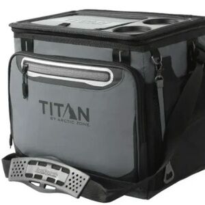 Titan 40-can Collapsible Cooler/ Gray With Two Drink Holder Tabletop